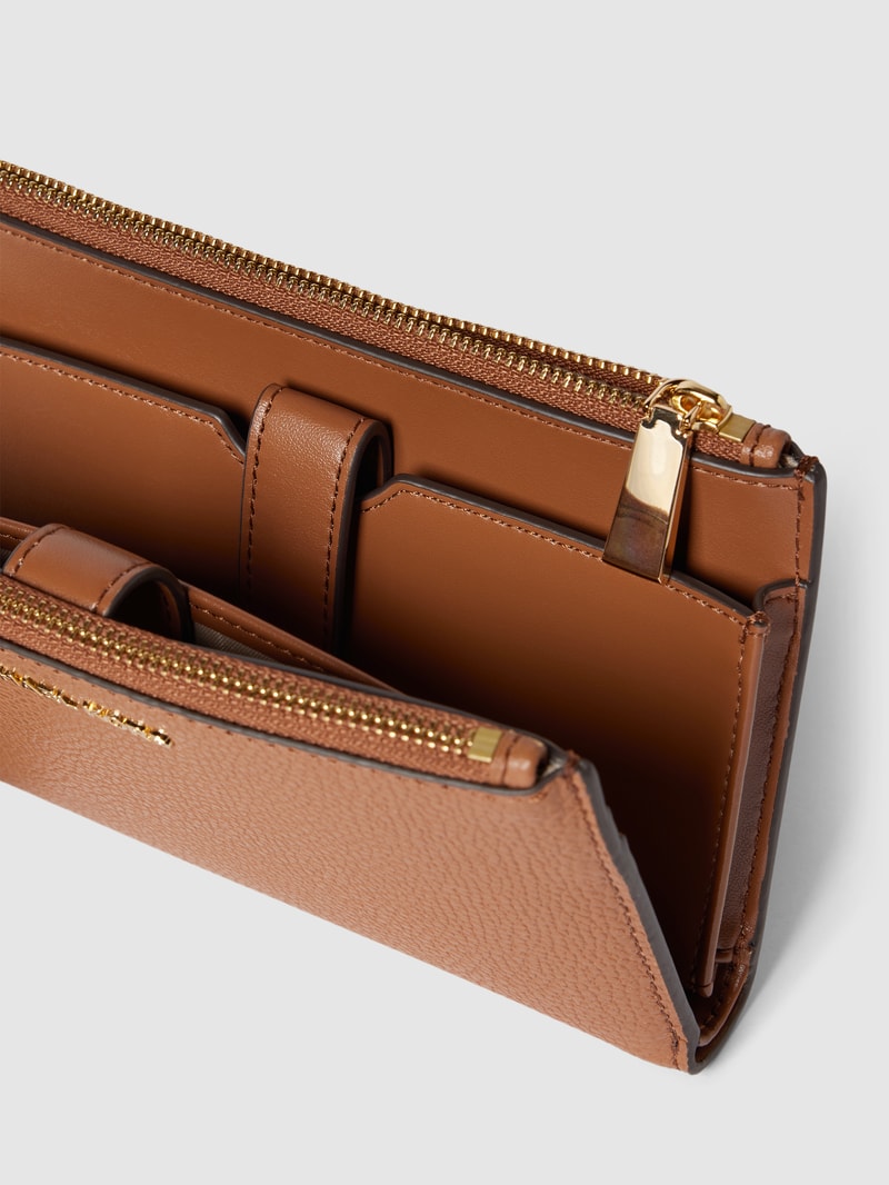 Portemonnaie aus echtem Leder Modell 'Jet Set' in cognac