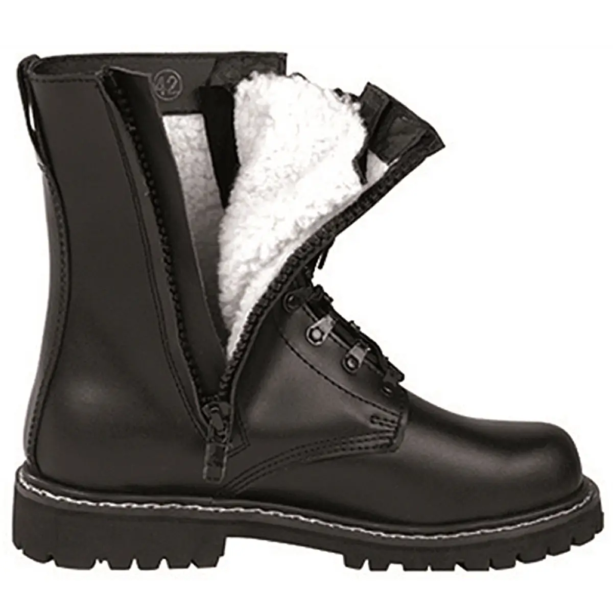 Pilotenstiefel mit Plüschfutter u. RV