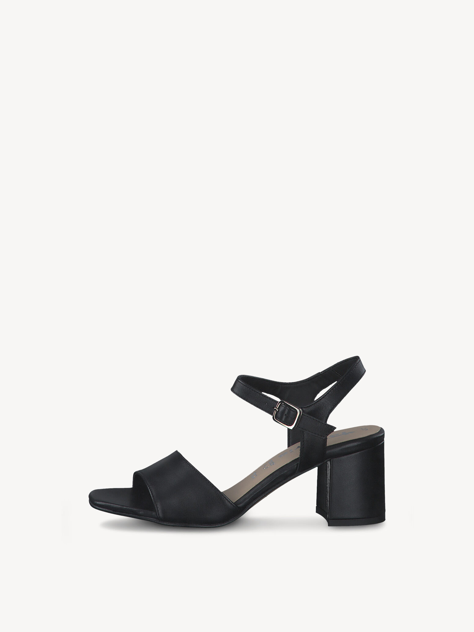 Sandale à talon en cuir - noir