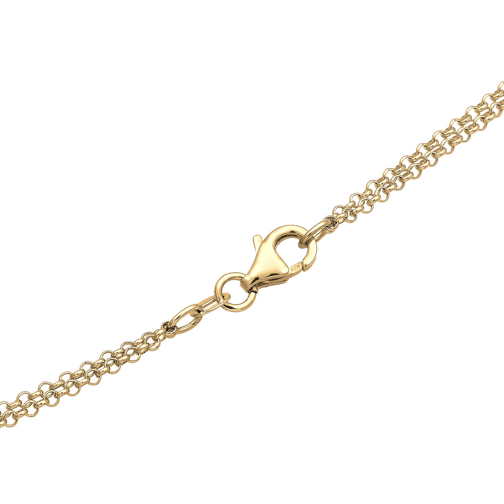 Elli Elli Collier Globe Cercle Couche Collier Femme - (925/1000) Argent Plaqué Or collier