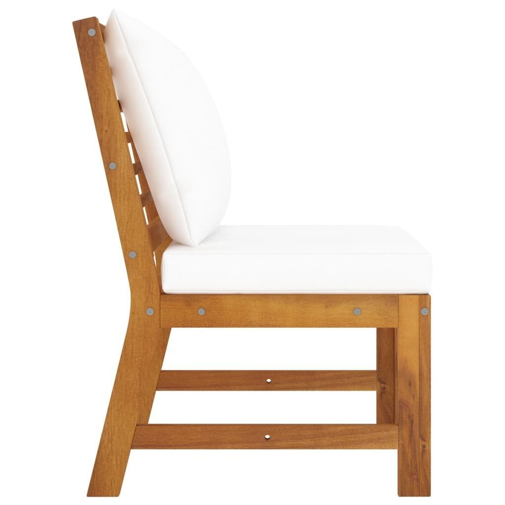 vidaXL Loungesofa 3-tlg. Garten-Lounge-Set mit Creme Kissen Akazie Massivholz, 1 Teile