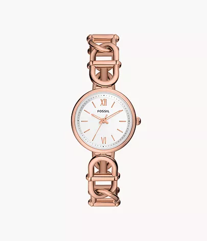 Fossil Uhr Carlie 3-Zeiger-Werk Edelstahl roségoldfarben