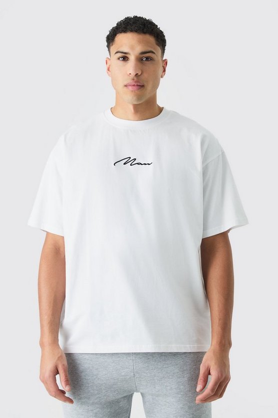 Oversize Man Signature Rundhals T-Shirt