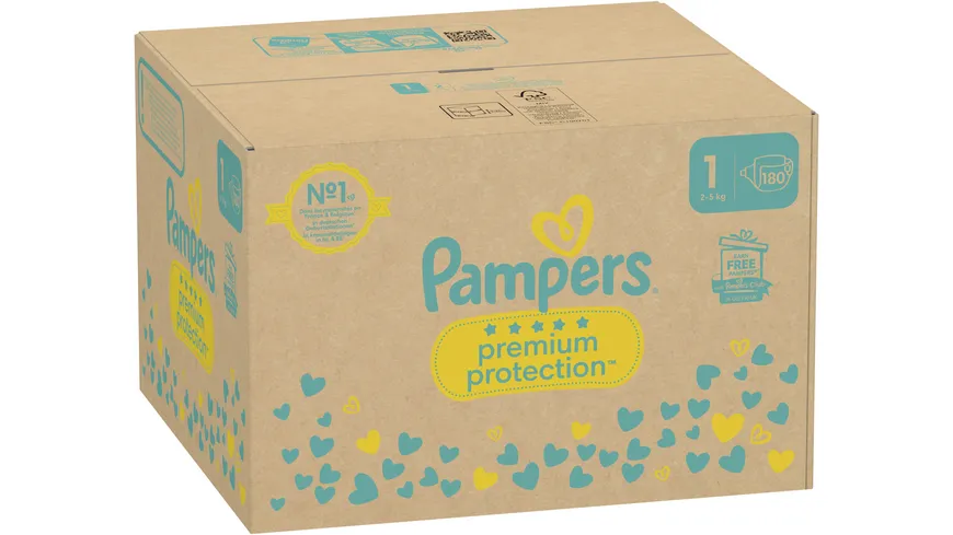 Pampers Premium Protection Windeln Gr. 1 2-5kg Monatsbox