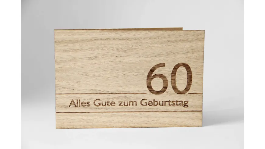 Original Holzgrußkarte - Alles Gute zum 60. Geburtstag