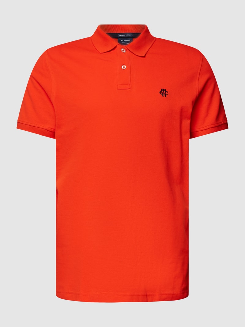 Poloshirt mit Logo-Stitching in rot