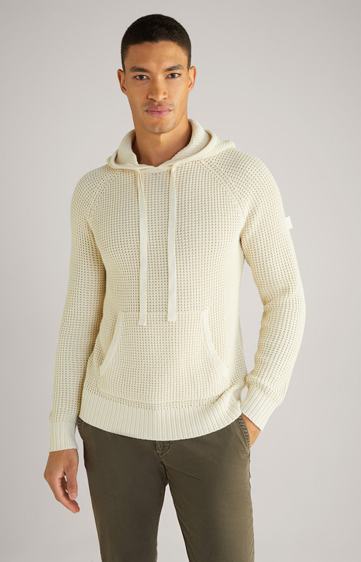 Strick-Hoodie Hoodor in Offwhite