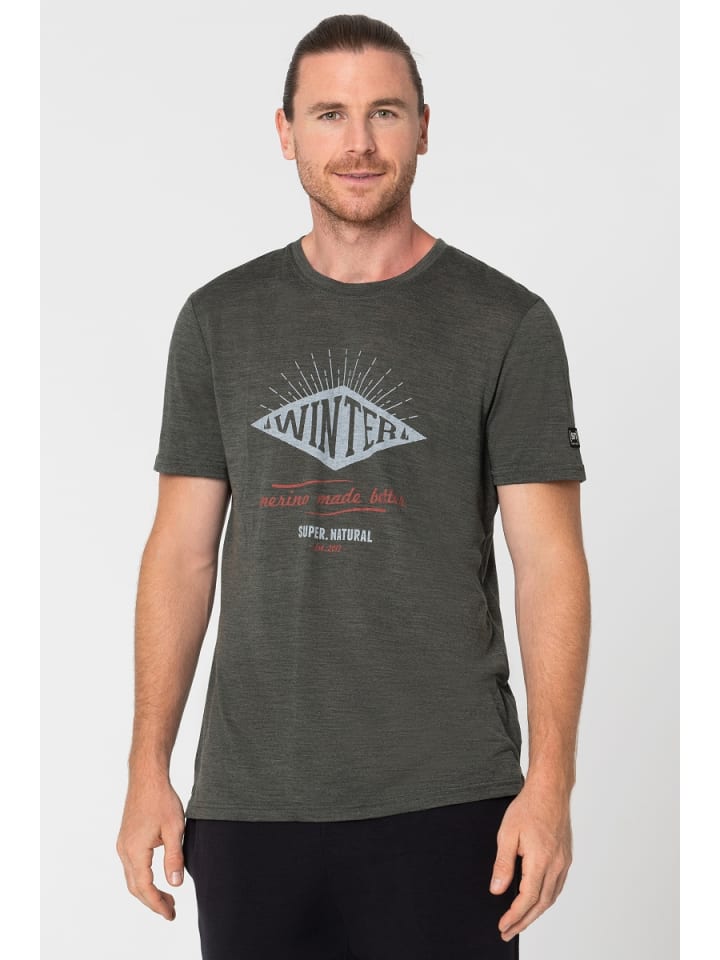super.natural Merino T-Shirt M WINTER TEE in dunkelgrau günstig kaufen