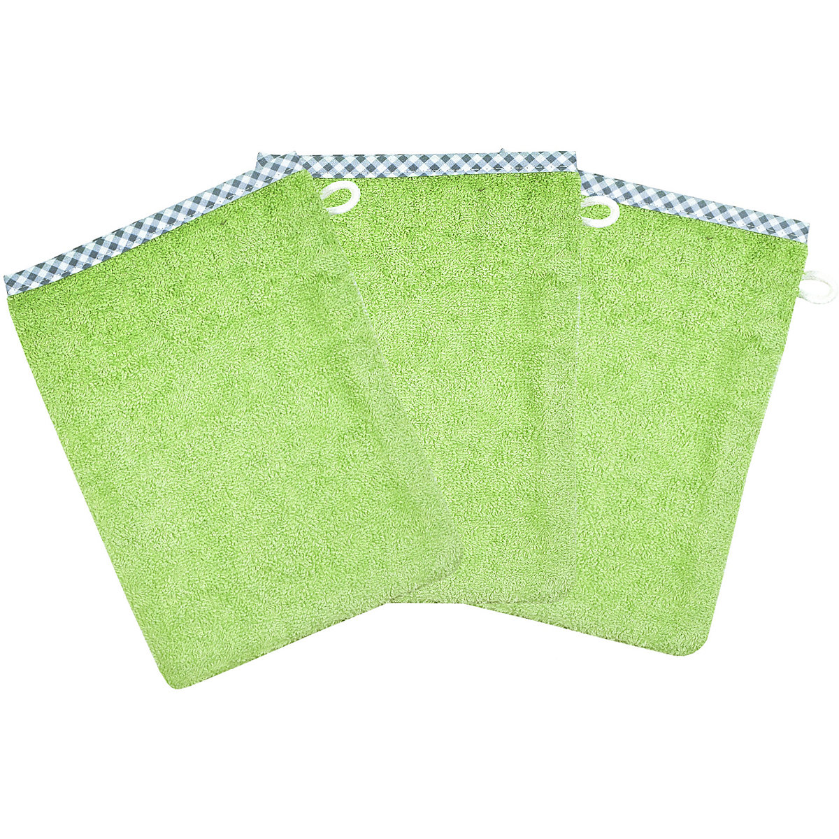 Waschhandschuh 3er Set, opalgrün, 15 x 20 cm