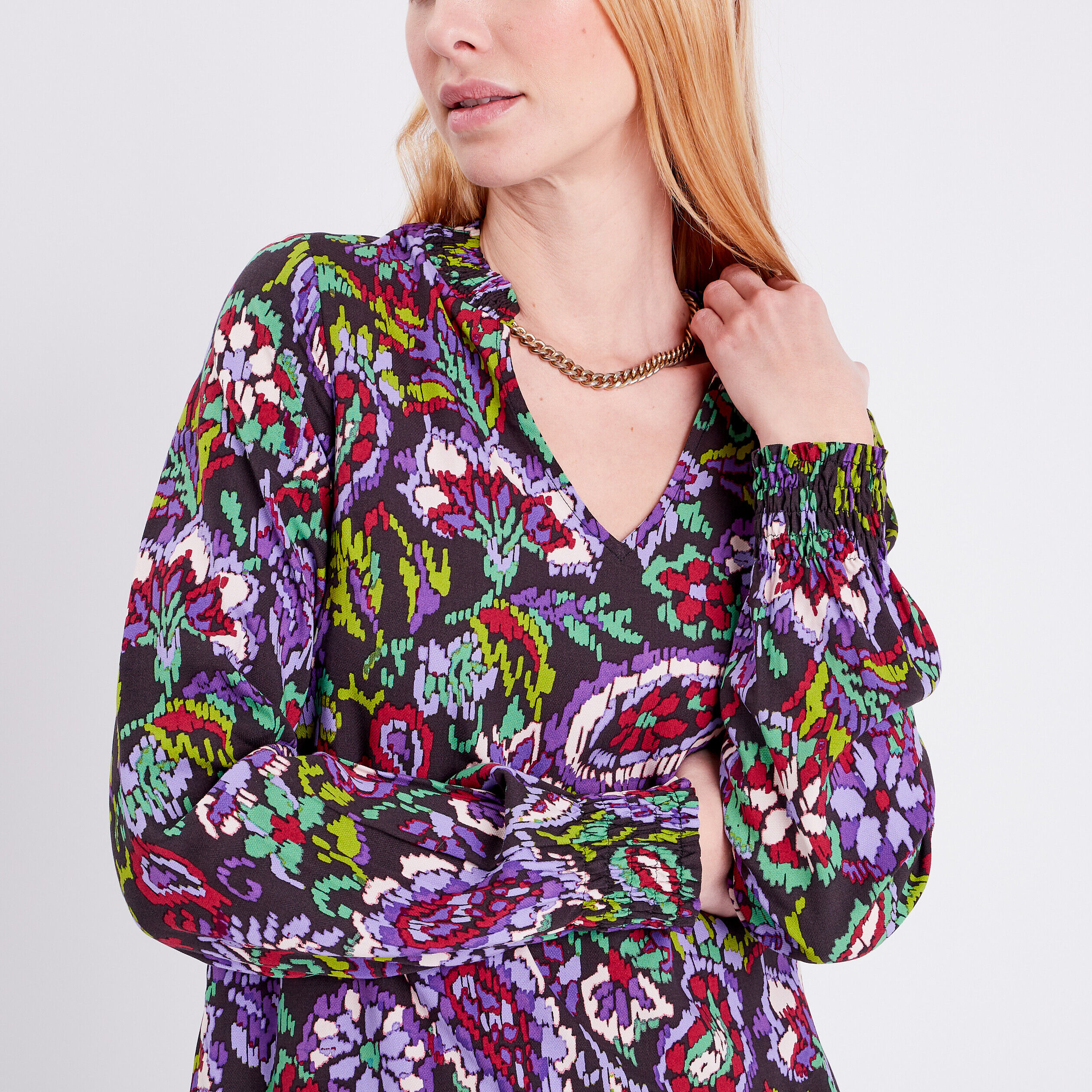 Blouse manches longues noir femme | Cache Cache