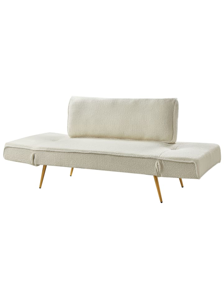 Beliani Schlafsofa SAARELA in Weiß/Gold - (W) 187 x (H) 82 x (L) 75 cm günstig kaufen onesize