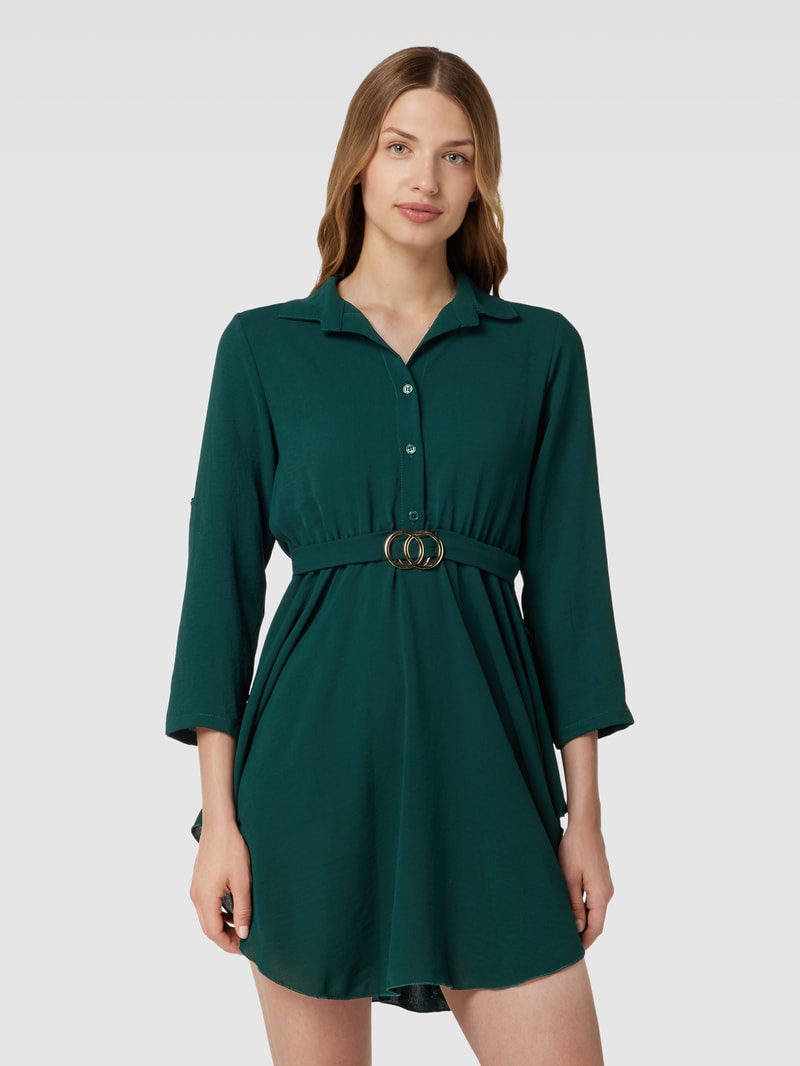 Blusenkleid mit Stoffgürtel in grün
