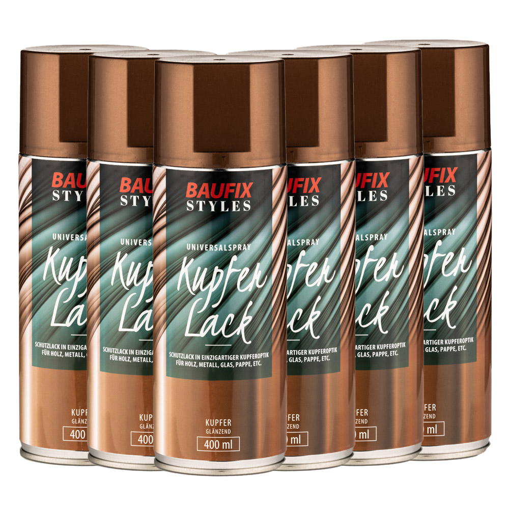 Baufix Effekt-Sprühlacke Kupferlack ca. 400ml 6er Set