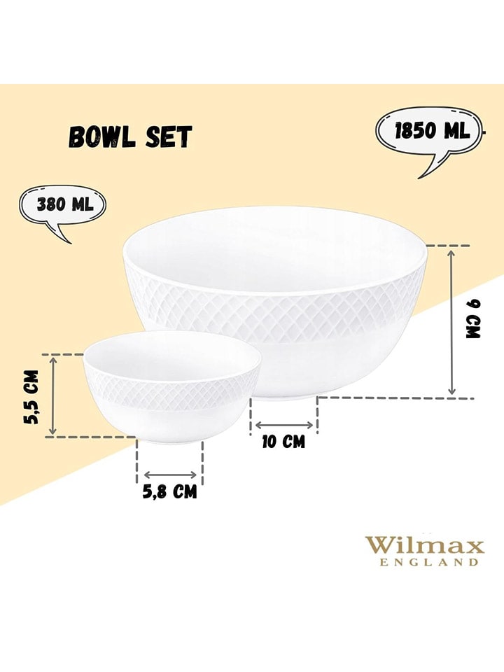 Wilmax 7tlg. Set: Schalen in Weiß günstig kaufen onesize