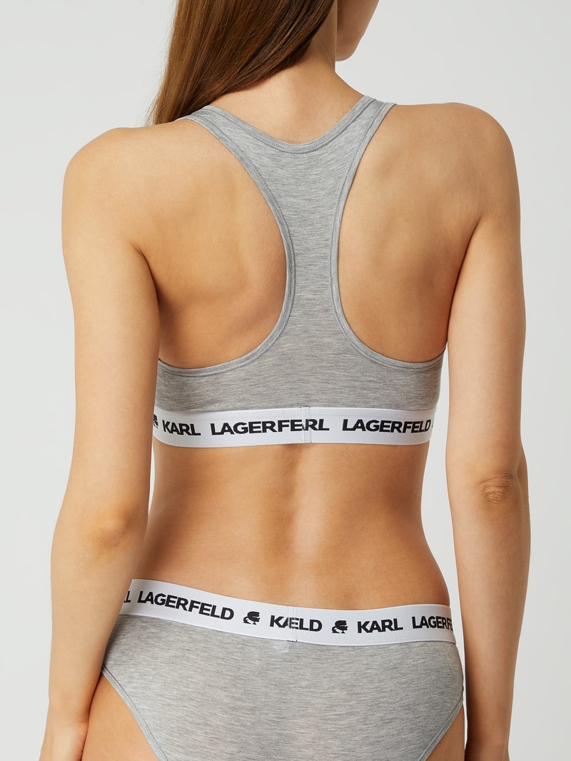 Bustier mit Racerback in mittelgrau meliert