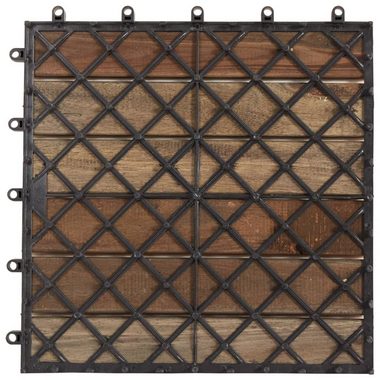Teppichboden Terrassenfliesen 10 Stk. Grau 30 x 30 cm Massivholz Akazie, vidaXL, Höhe: 240 mm