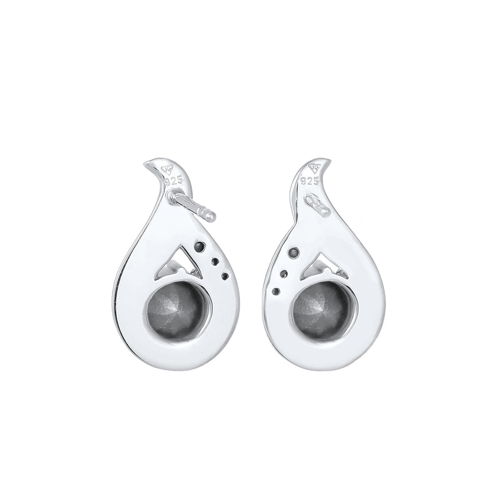 Elli Elli Boucles d'Oreilles Femme Motif de Chute Glamour avec Cristaux en Argent Ster Boucles d'oreilles