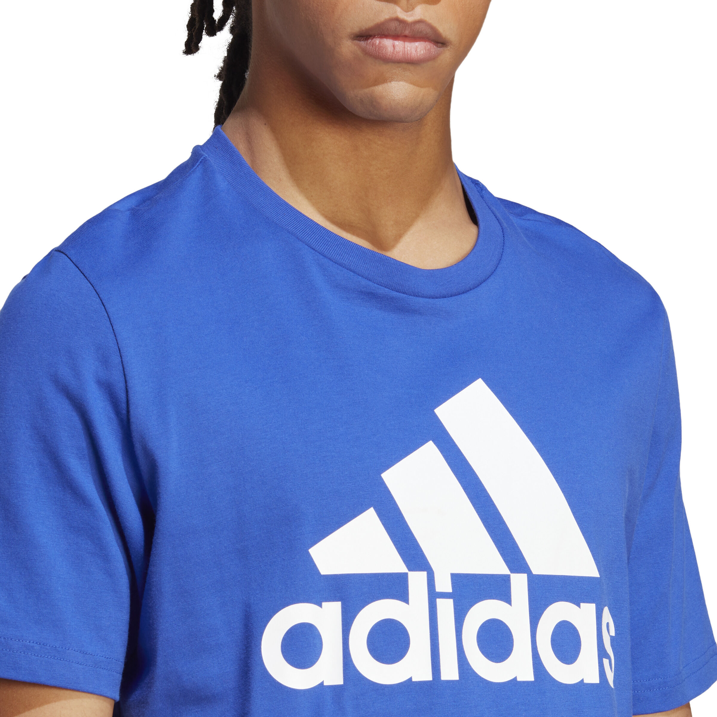 Big Logo Single Jersey T-Shirt Herren - Blau, Weiß