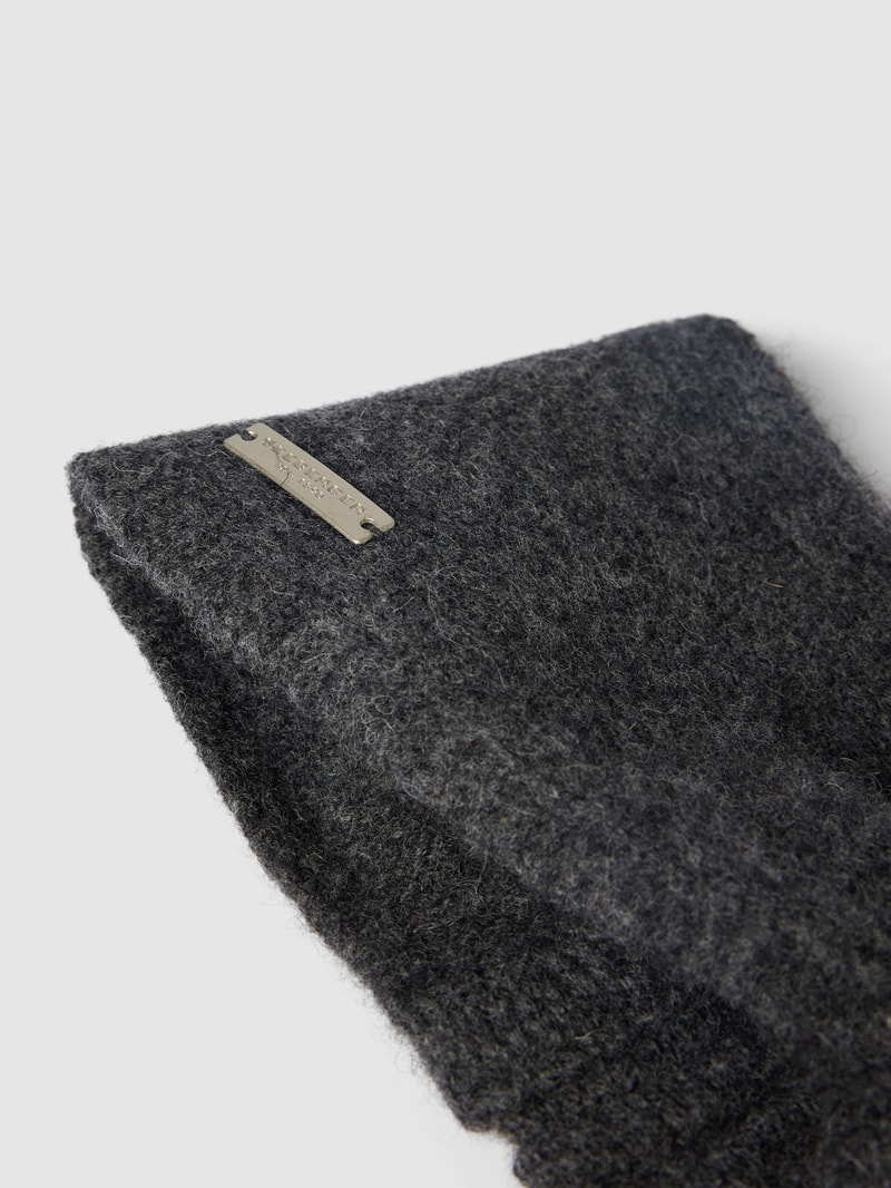 Stirnband mit Label-Detail in mittelgrau