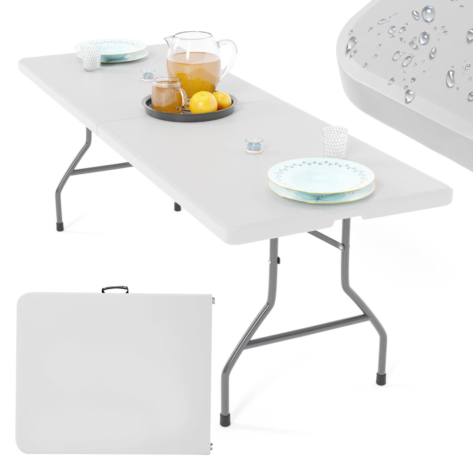 Jago Klapptisch Klapptisch - 183cm lang, für 8 Personen, Klappbar, Tragbar, bis 150kg