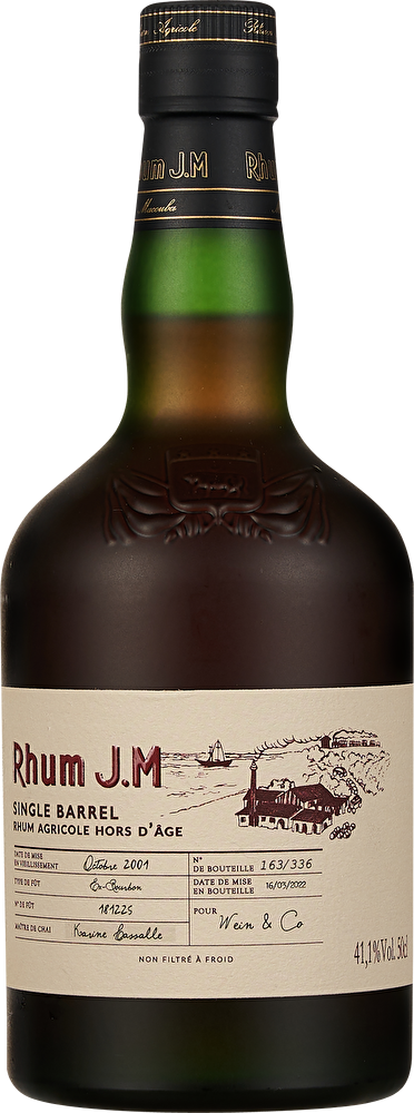 Rhum J.M Rhum Très Vieux Agricole Single Barrel 0,5 Liter 2001 in Holzkiste