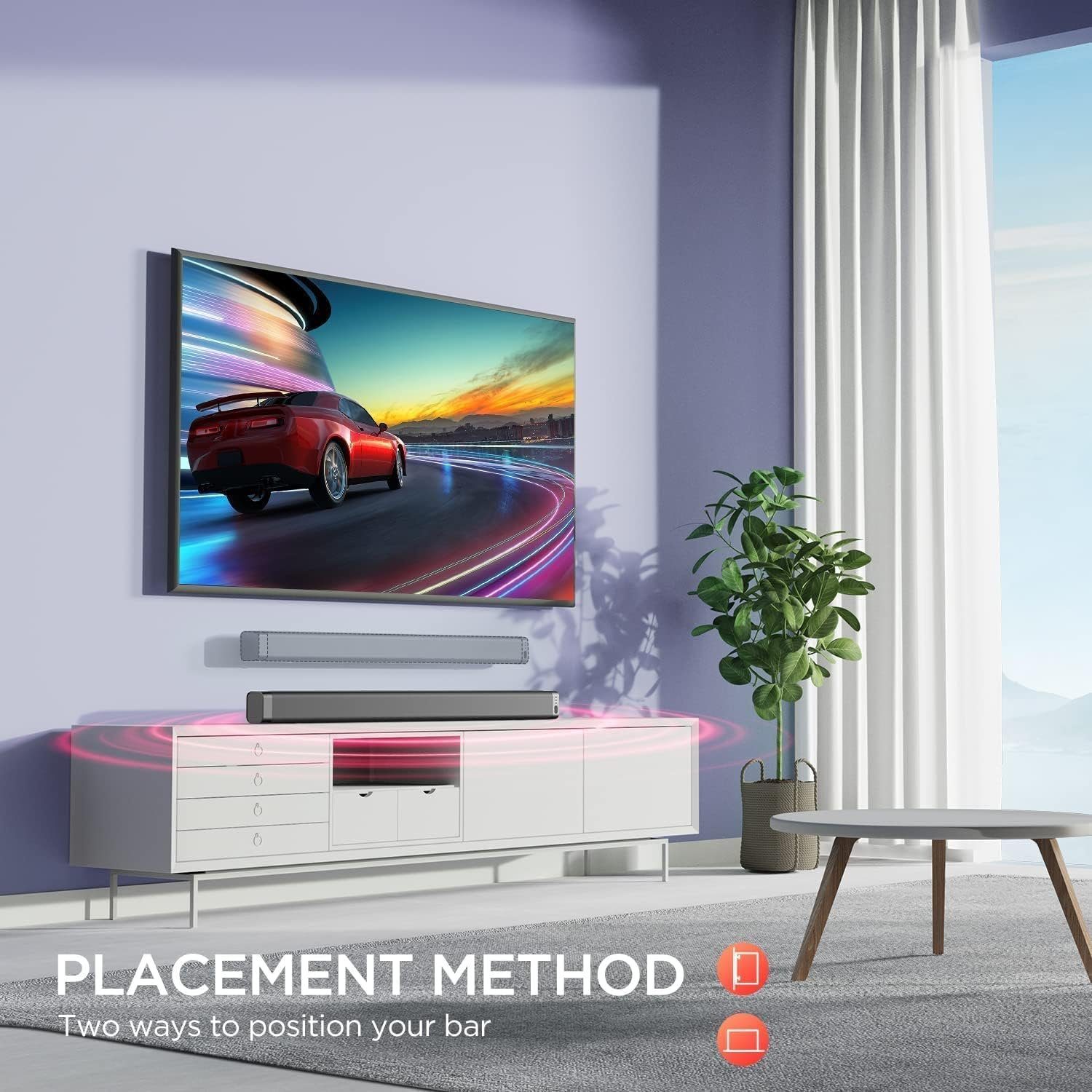 ABOX Thramono Odine I 2.0 Soundbar (80 W, 120 dB Soundsystem für Fernseher, Kraftvoller Klang, Surround Sound)