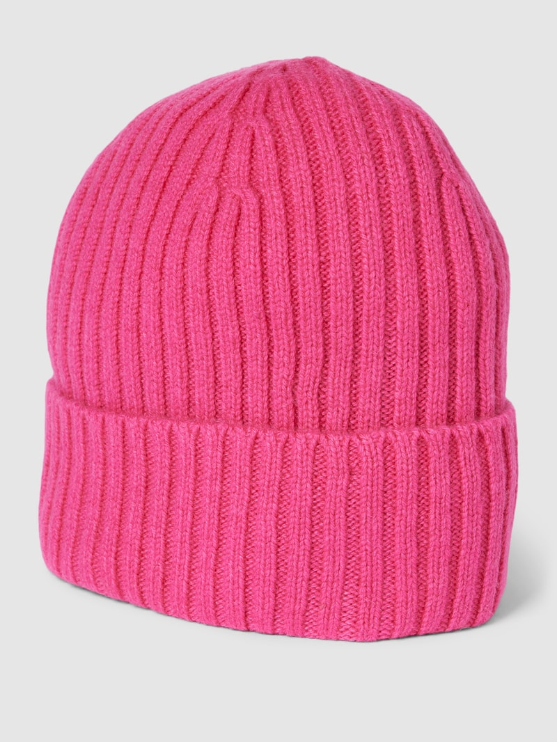 Beanie mit breitem Umschlag in pink