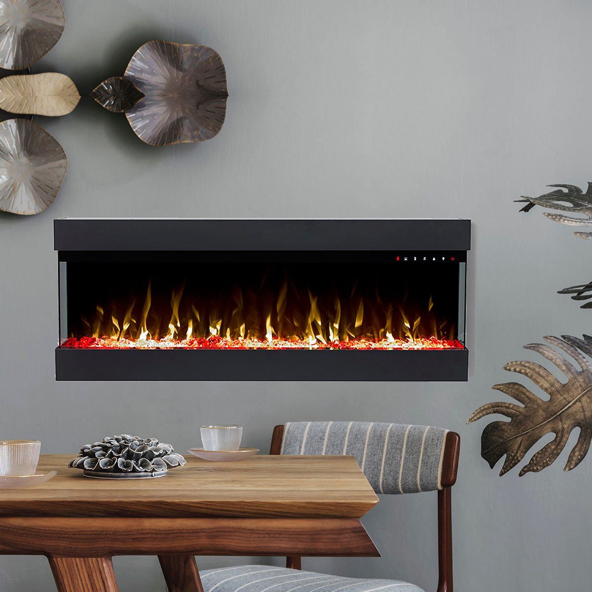 GLOW FIRE Elektrokamin Insert 36, täuschend echte Flamme - Multicolor LED-Technik, Heizfunktion 1600W