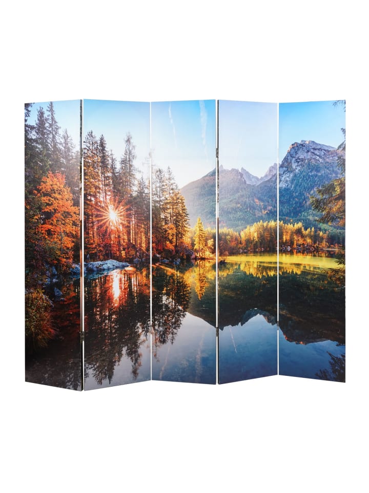 MCW Foto-Paravent mit Schallschutz L55, 180x204cm Waldsee günstig kaufen onesize