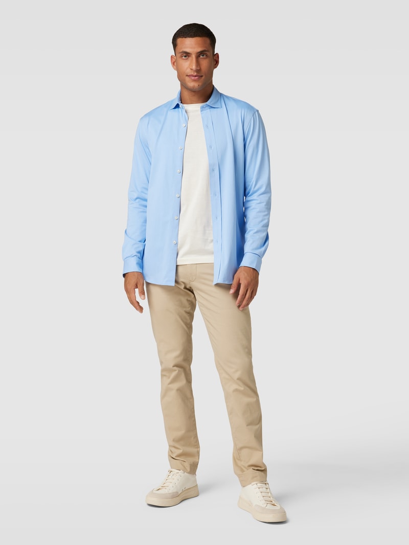 Regular Fit Freizeithemd mit Haifischkragen in hellblau