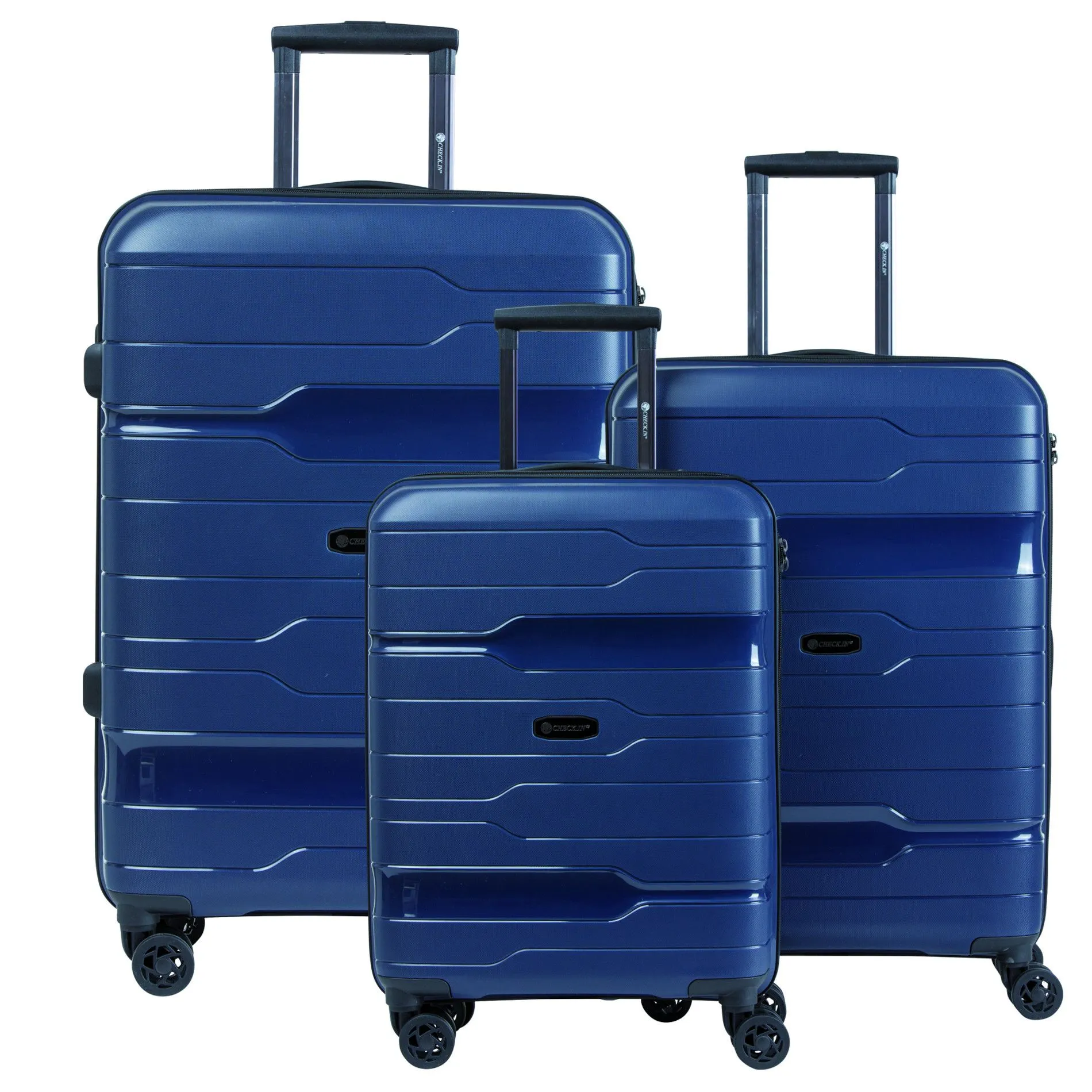 Check.IN 3-tlg. Kofferset MEMPHIS mit 4 Rollen - blau