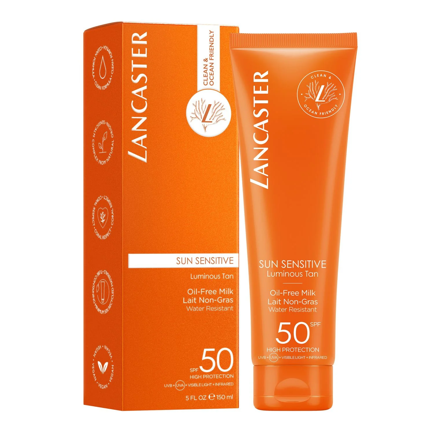 Leite solar sem óleo FPS 50 para pele sensível - Alta proteção solar corporal.