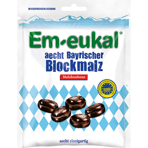 EM EUKAL aecht Bayrischer Blockmalz Malzbonbons  100 g  Bonbons