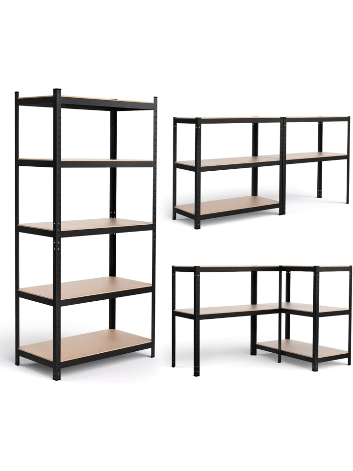 COSTWAY Lagerregal Schwerlastregal 180,5x90x40,5cm in Schwarz günstig kaufen onesize