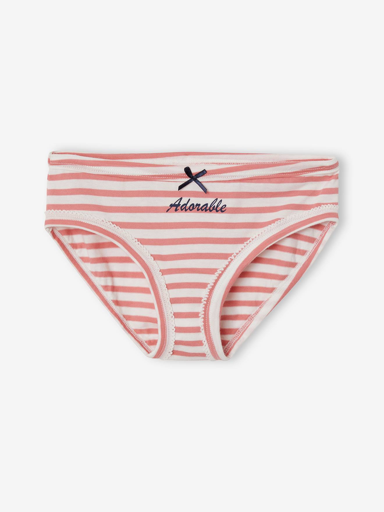 Lot de 7 culottes fille lot ivoire rayé