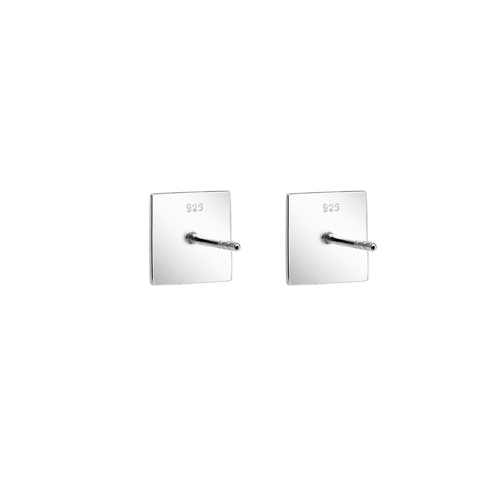 Elli Elli Boucles d'Oreilles Viereck Geo Minimal Trend Matt 925 Silber Angolare Boucles d'oreilles