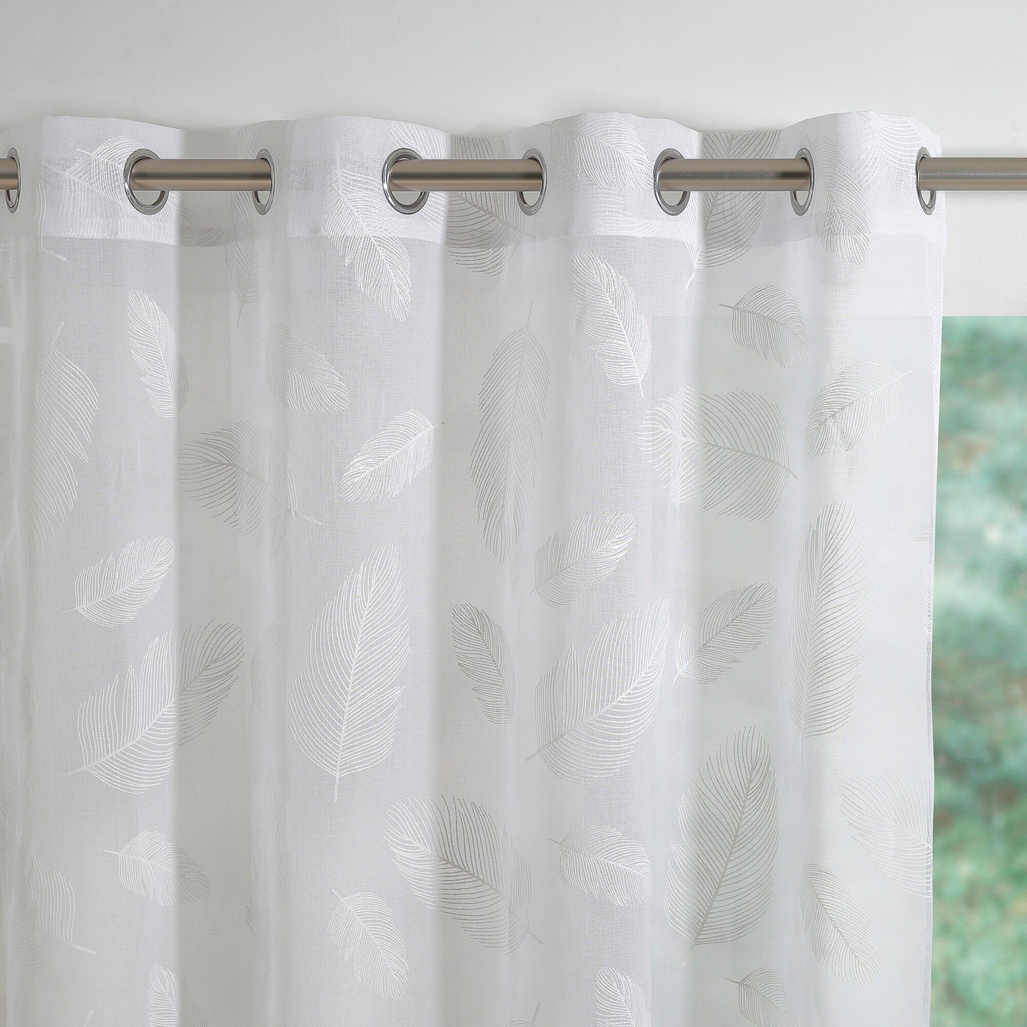 Voilage motif plumes