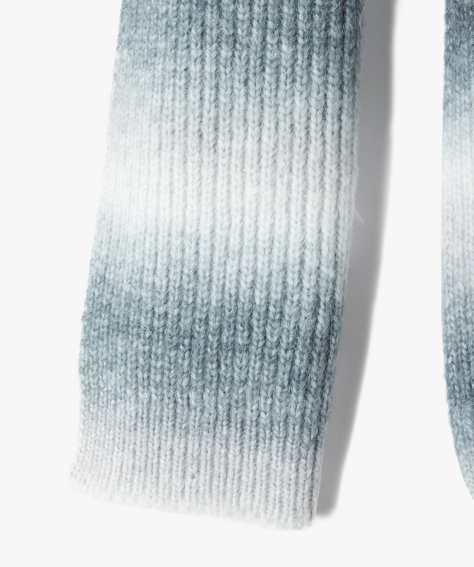 écharpe femme en grosse maille ctelée tie-and-dye gris | GEMO