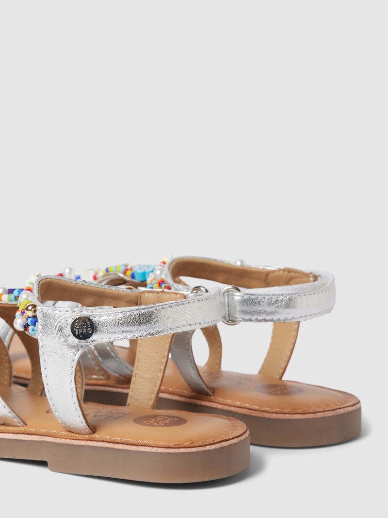 Sandalen mit Perlenbesatz Modell 'FIORINA' in silber