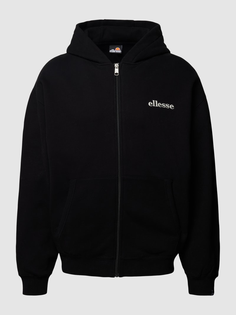 Sweatjacke mit Label-Stitching Modell 'MICHELANGELO' in schwarz