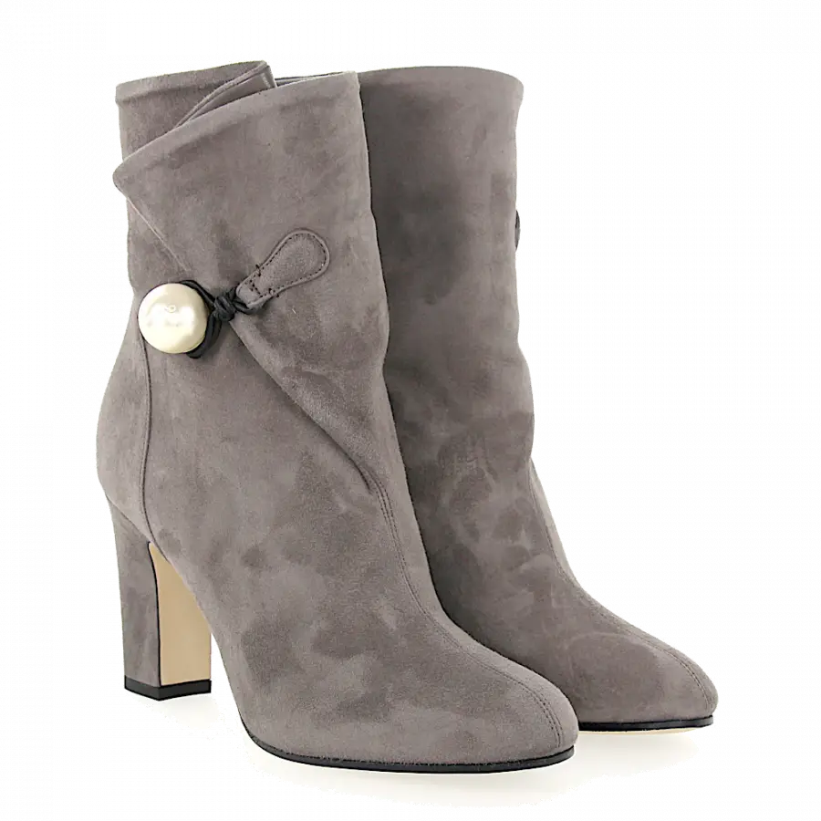 Jimmy Choo - Stiefeletten BETHANIE 85 Logo Perlen grau - grau