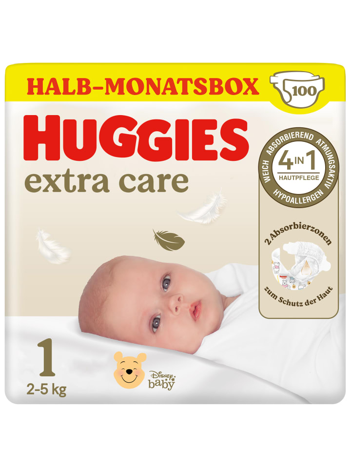 HUGGIES Baby-Windeln für Neugeborene Newborn Größe 1, 100 Windeln (2x50) günstig kaufen 1