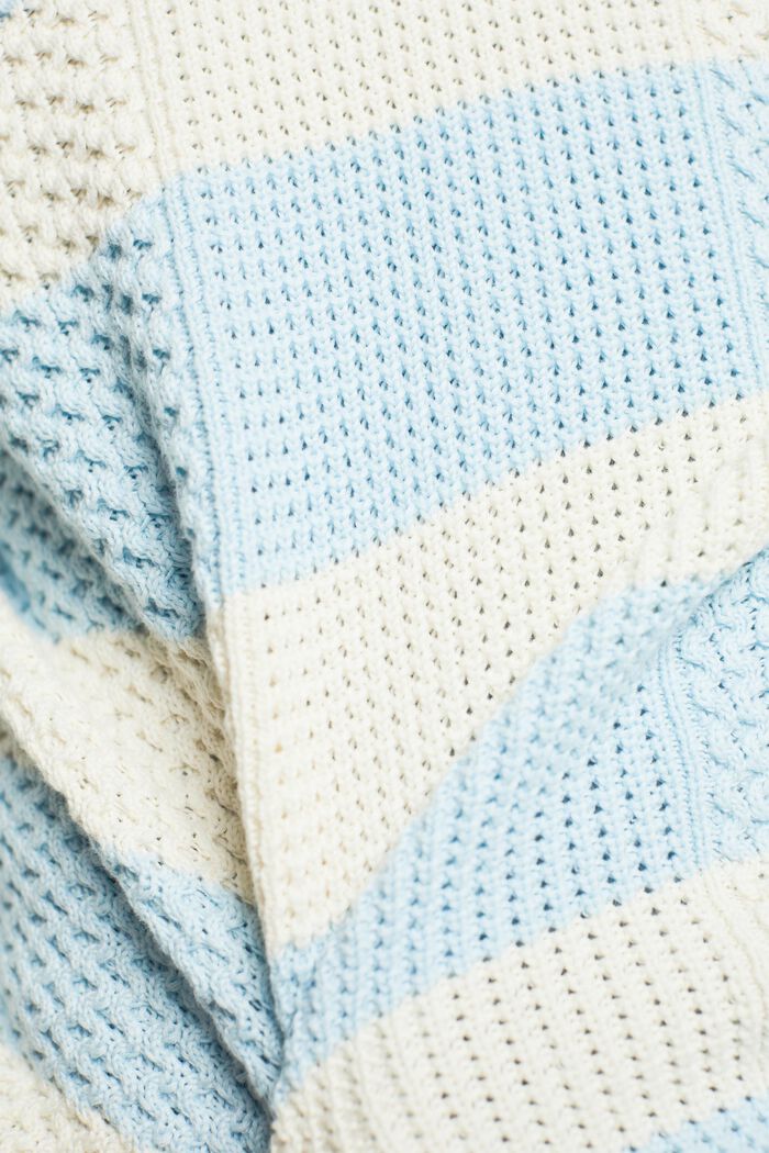 Gestreifter Zopfstrickpullover aus Baumwolle