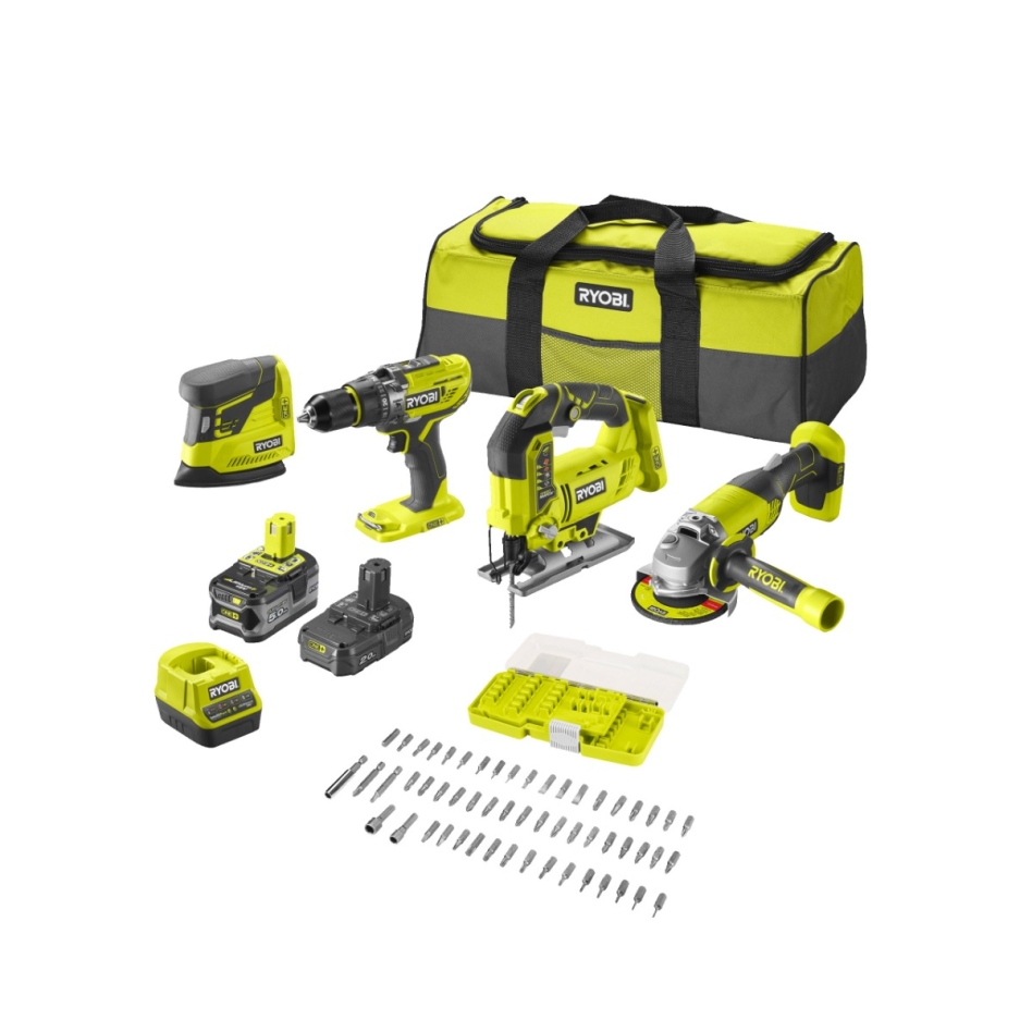 Ryobi 5133004771 R18CK4F-252S Set combinat 18 Volți 2.0/5.0 Ah Li-ion