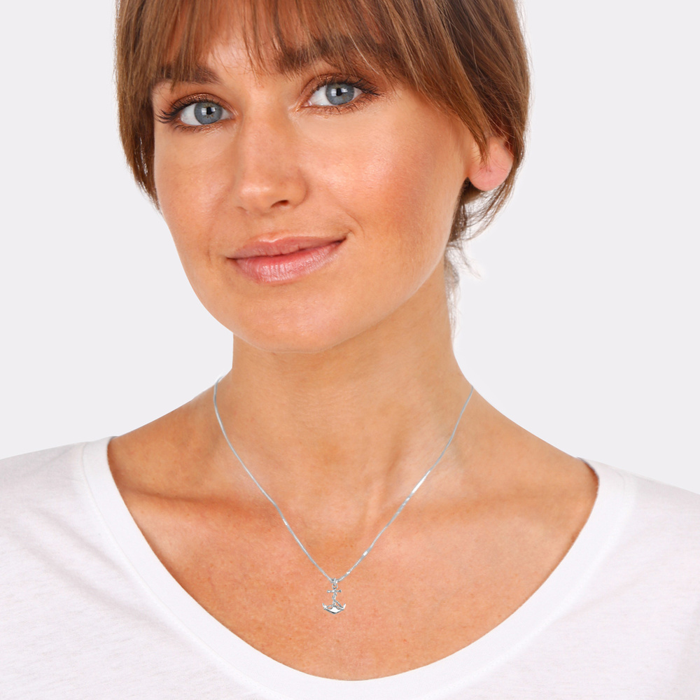 Elli Elli by Julie & Grace Collier Femme Ancre Mer Mer Collier Femme Argent (925/1000) collier