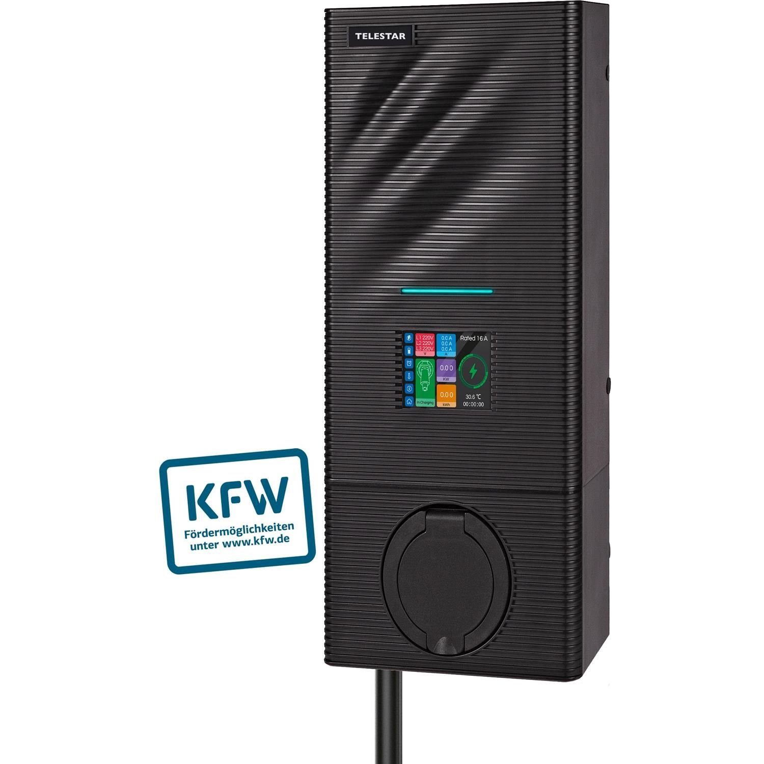 TELESTAR Elektroauto-Ladestation EC 311 S Wallbox (Typ 2, 11 kW, KfW förderfähig, Smart), 3, Freischaltung der Ladevorgänge über Touchscreen Smartphone App