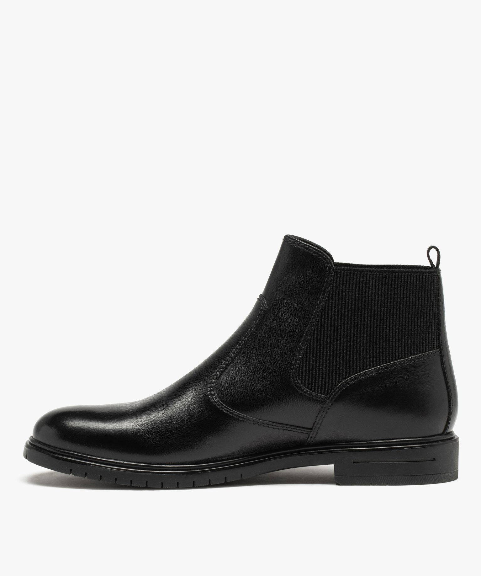 Chelsea boots dessus cuir homme noir | GEMO