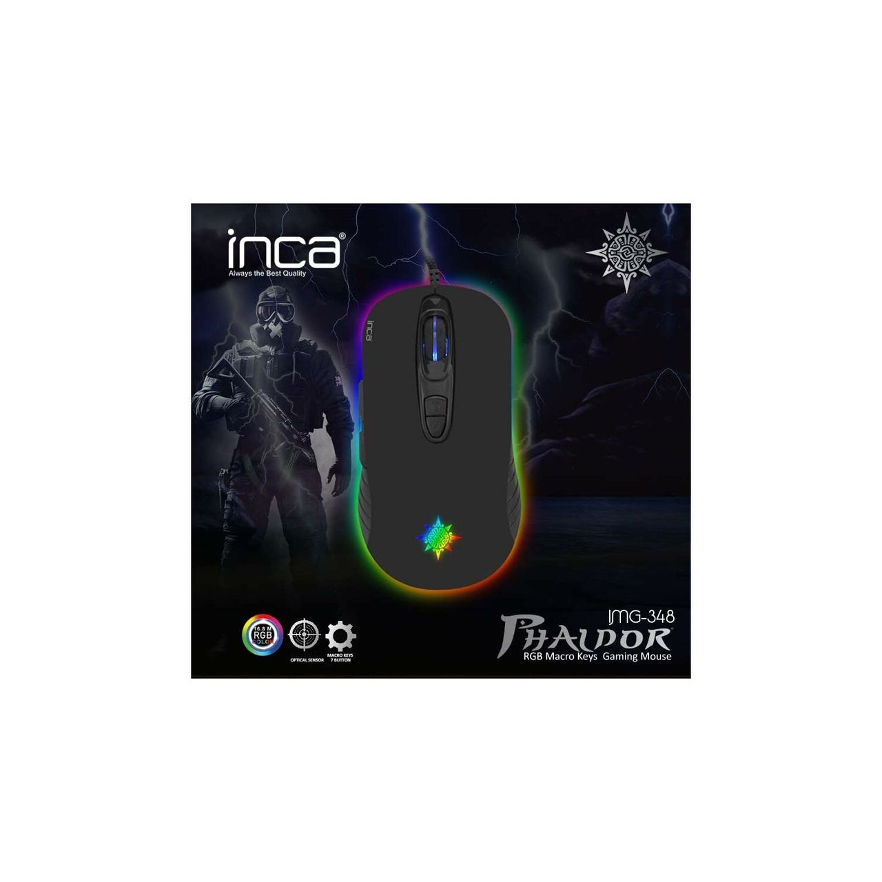 Inca PHALDOR RGB Makro Tastem Professional Gaming Maus schwarz