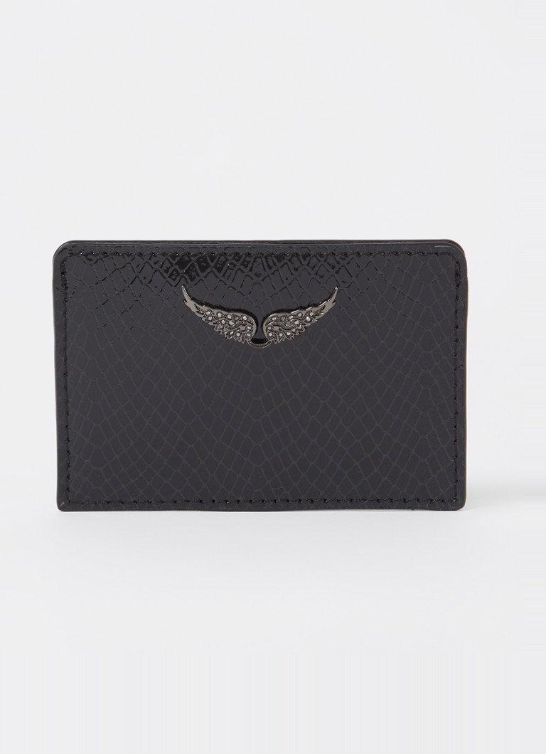 Zadig&Voltaire Glossy Wild -vasikannahkainen korttikotelo käärmekuvioinnilla
