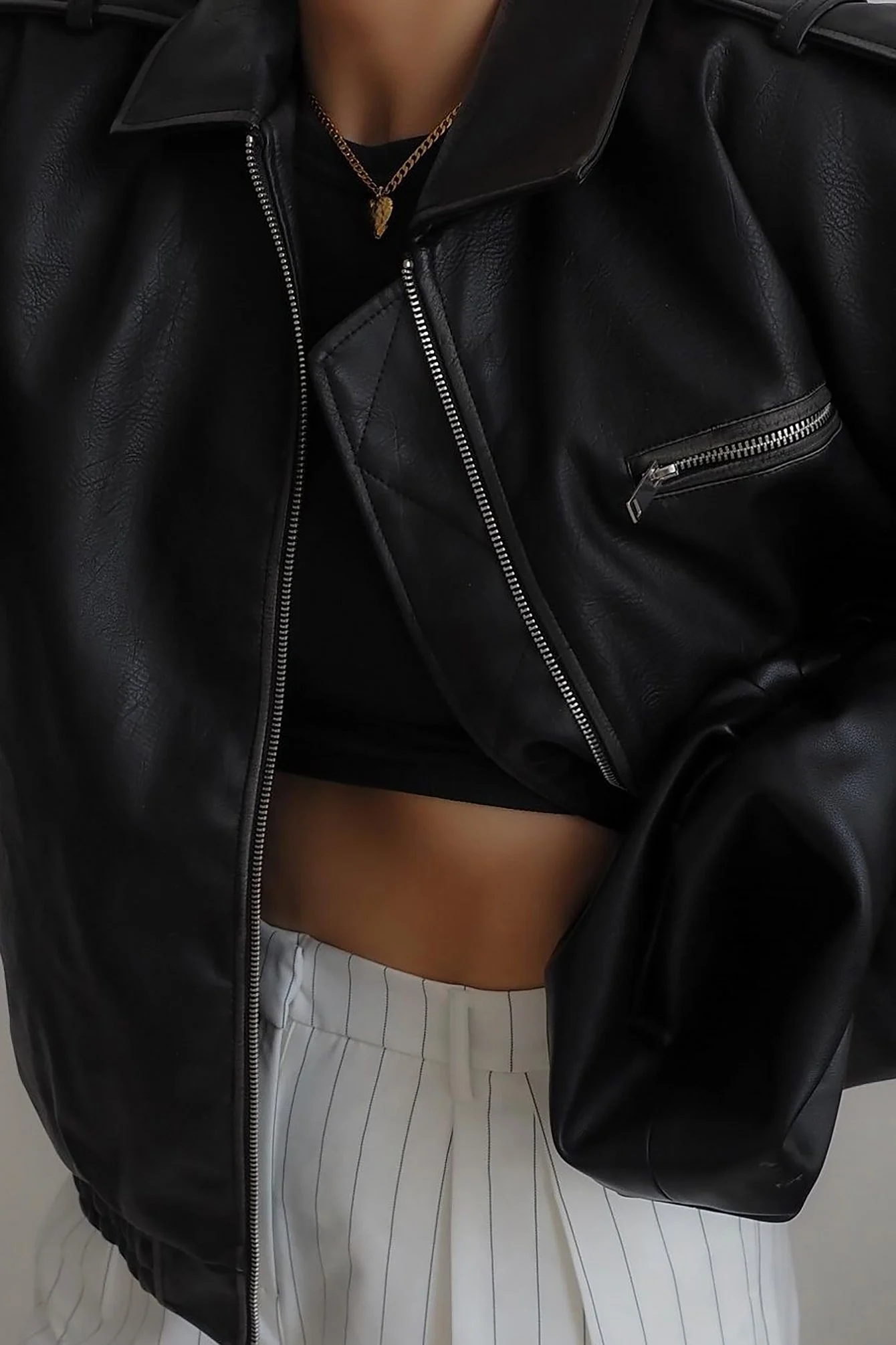 Washed Out Pu Bomber Jacket